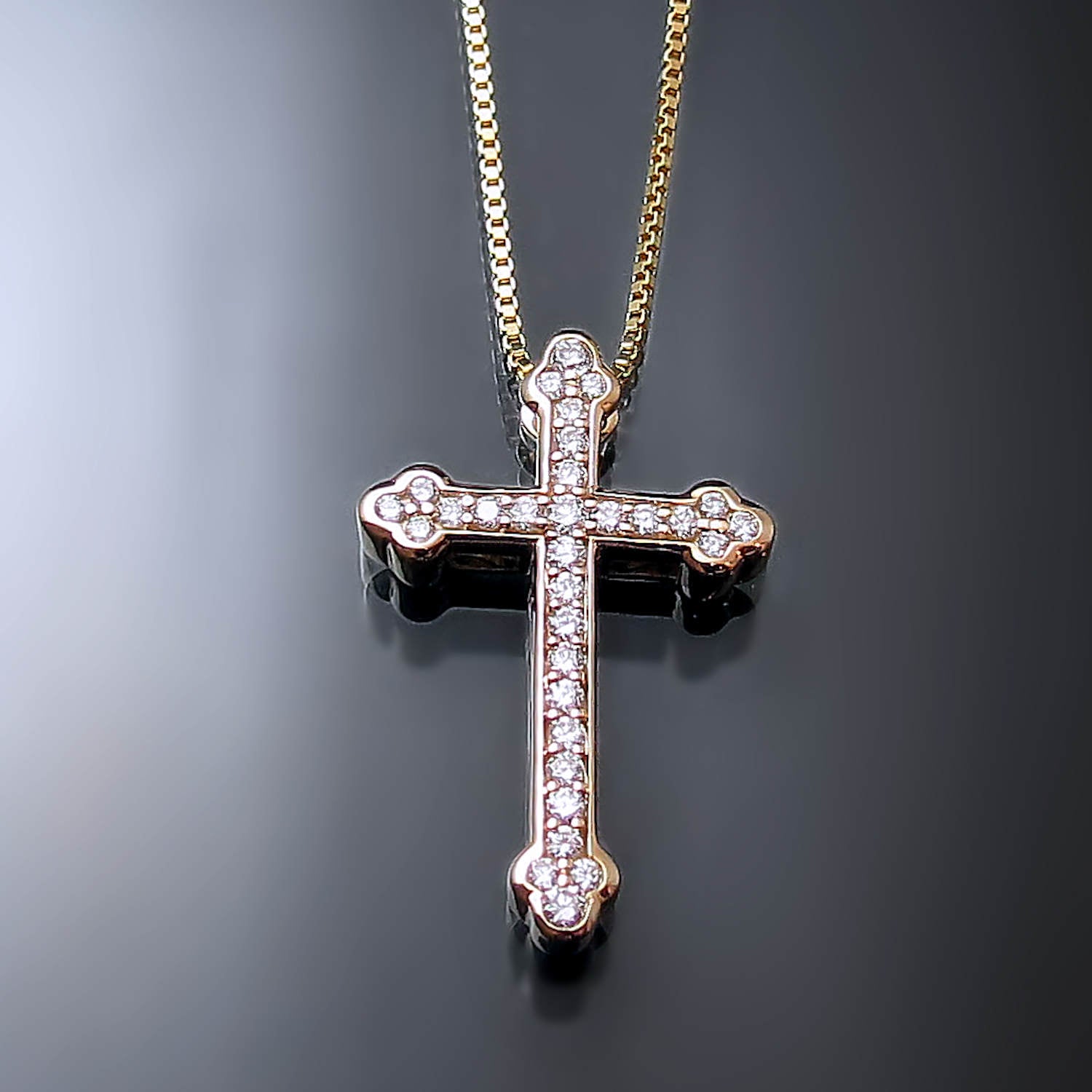 russian greek orthodox diamond cross pendant