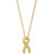 Cancer Ribbon Necklace Yellow Gold
