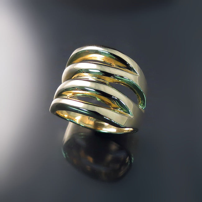 Chunky Gold Rings - Modern Wide Ring