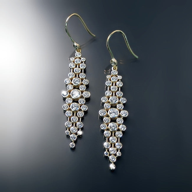cz jewelry gold matrix earrings