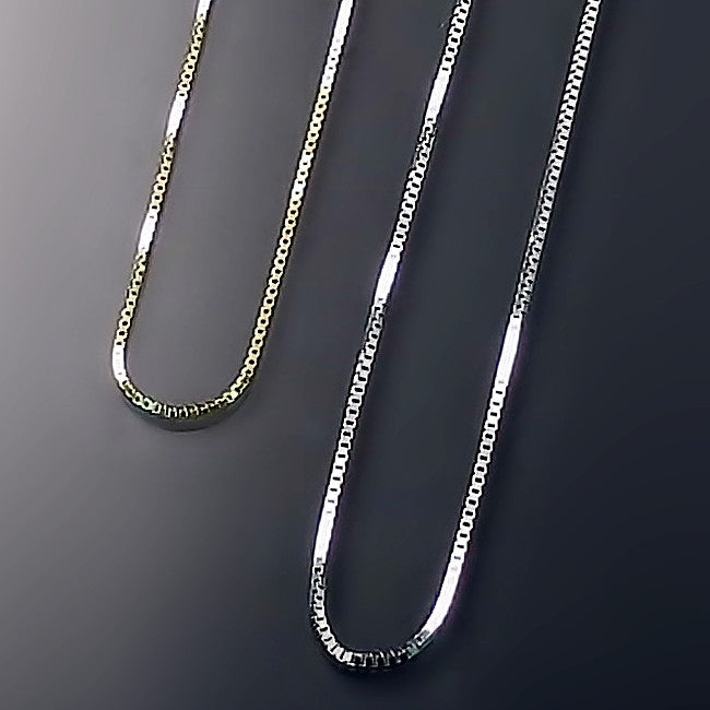 fine box link chains in 14K gold N109