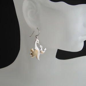 Mother's Day Gifts: Baby bird and Mama bird earrings
