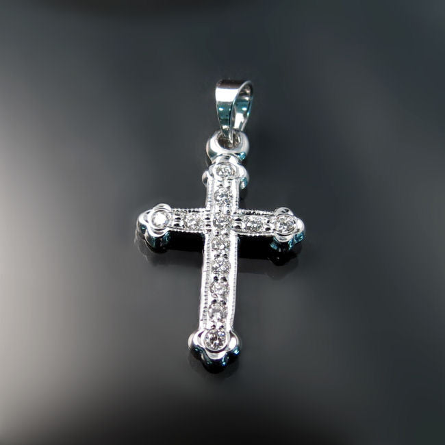 Baptismal Orthodox crosses with diamonds