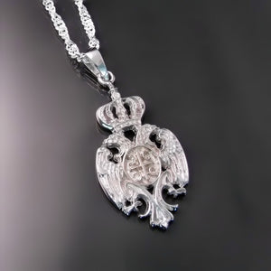 Serbian orthodox jewelry two headed eagle pendant