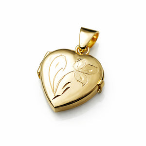 14K gold heart locket pendant