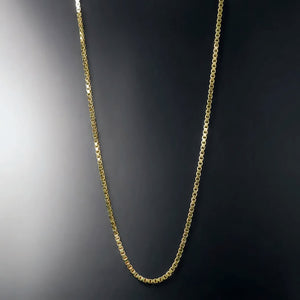 14K yellow gold box link chain 1 mm