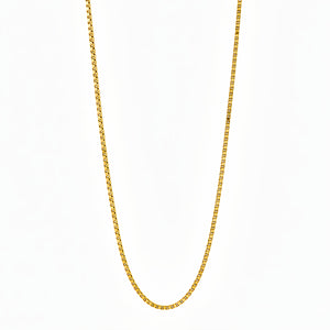 14K yellow gold box link chain 1 mm wide