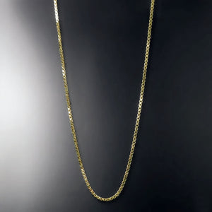 14K yellow gold box link chain standard fine