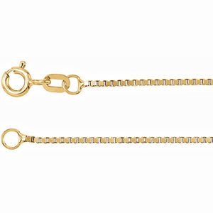 14K yellow gold super fine box chain