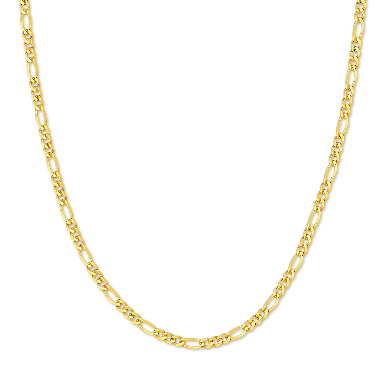 3 mm Wide Figaro Style Chain in Solid Gold - Zoran Designs