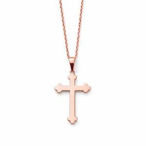 orthodox cross necklace in 14K rose gold