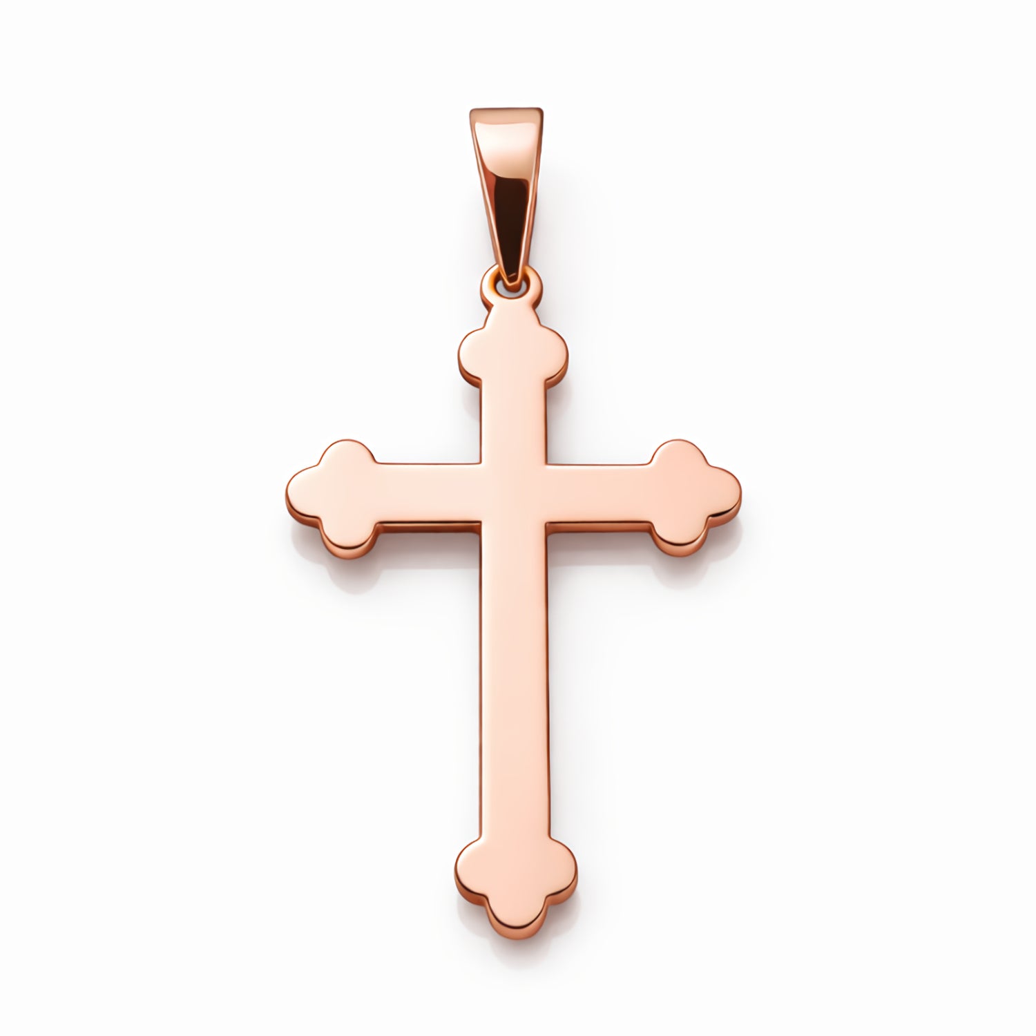 orthodox cross pendant in 14K rose gold