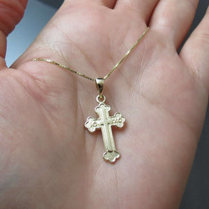 baby Greek Orthodox cross yellow gold