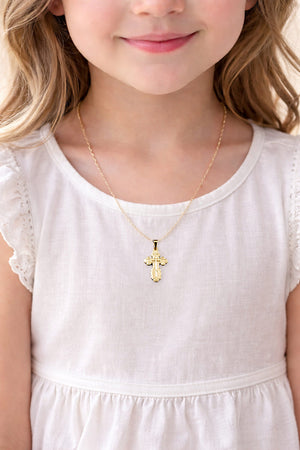 baby orthodox baptism cross necklace