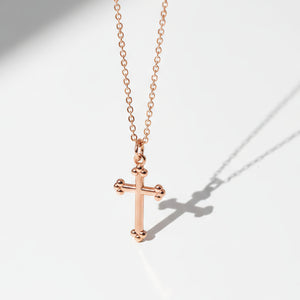 baptism cross necklace 14K rose gold
