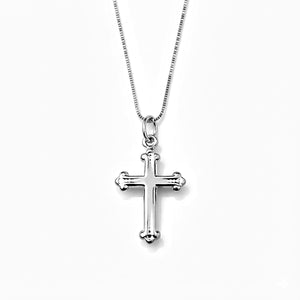baptismal orthodox cross necklace 14K white gold