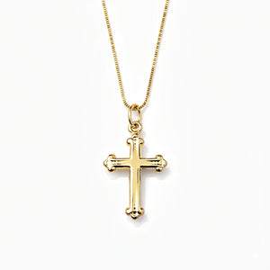 baptismal orthodox cross necklace 14K yellow gold