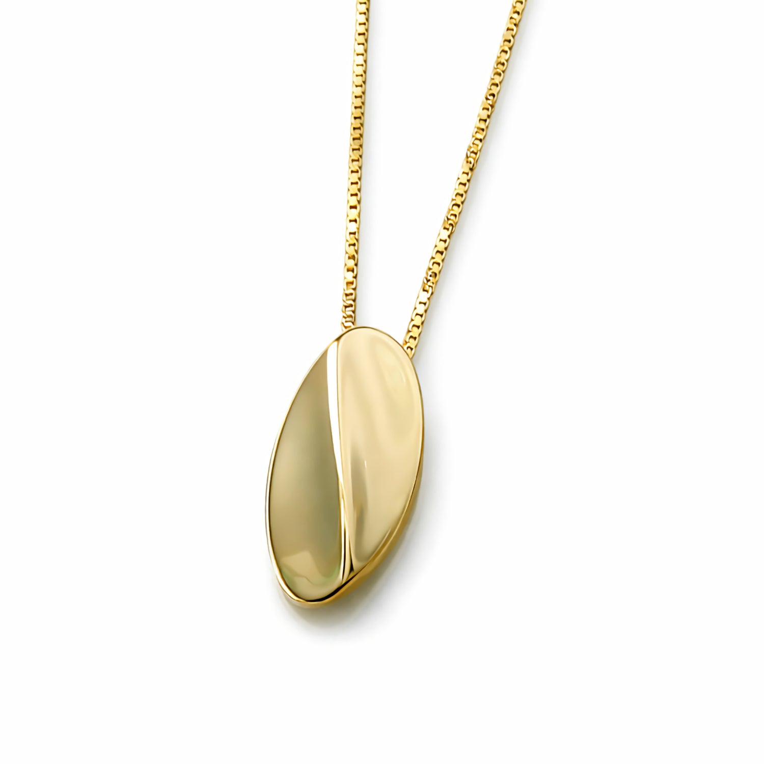 bean sculptural gold slider pendant yellow gold