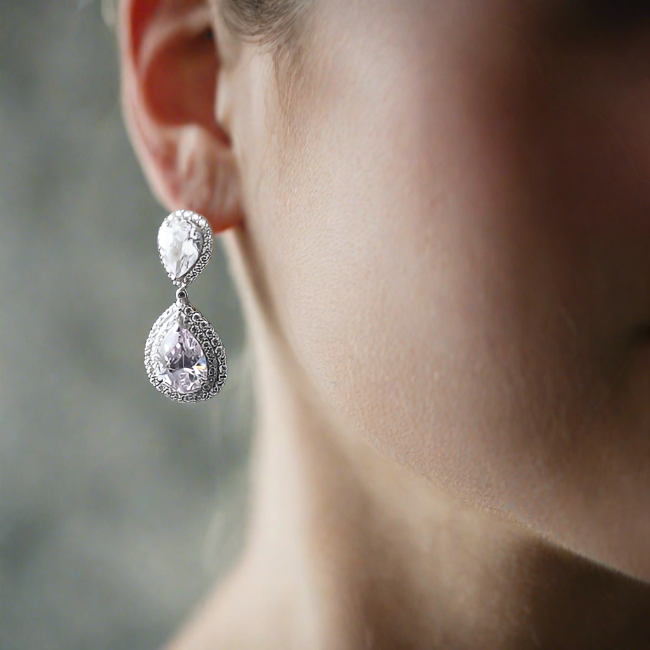 CZ bridal earrings