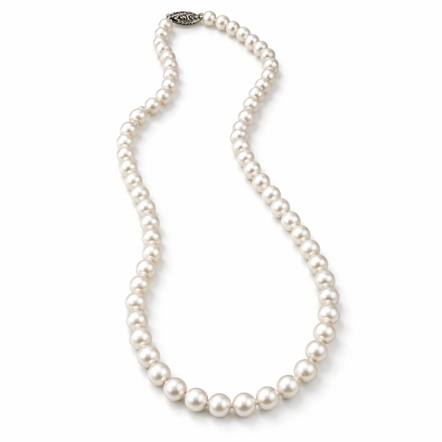 classic white pearl strand necklace 6 mm pearls