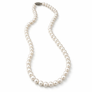 classic white pearl strand necklace 6 mm pearls