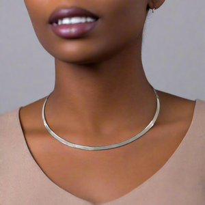 collar choker necklace solid silver