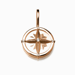 compass pendant 14K rose gold