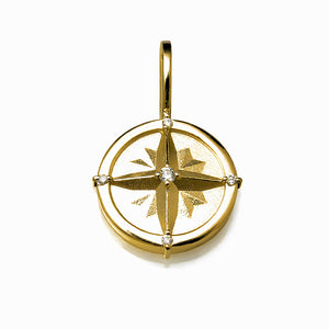 compass pendant 14K yellow gold