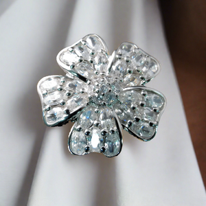 fake diamond flower brooch for veil dress or hair