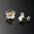 daisy flower earrings in silver gold