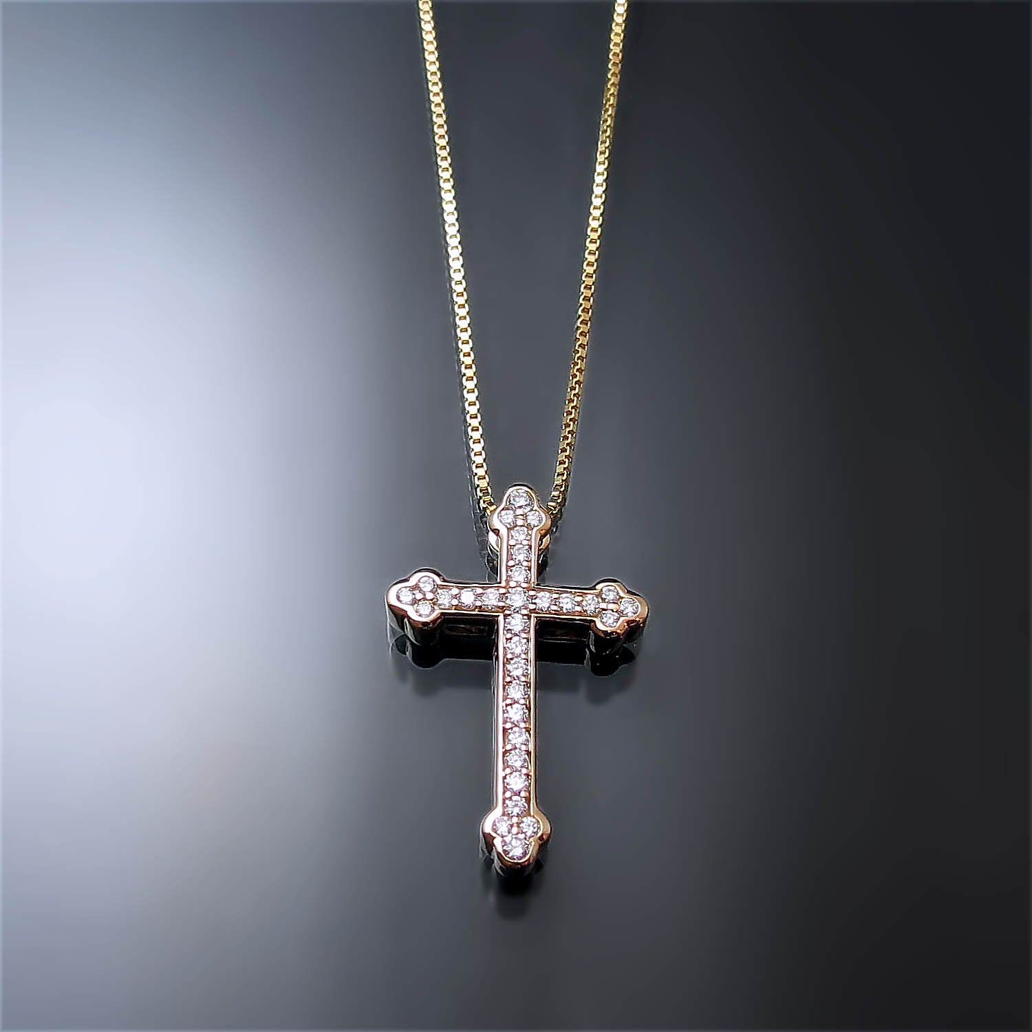 russian greek orthodox diamond cross pendant half carat 