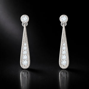 diamond drop earrings white gold