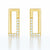 Rectangle Pavé Diamond Earrings in 14K Yellow Gold Modern Minimalist