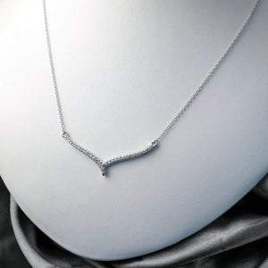 elegant diamond necklace v bar design
