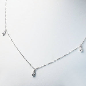 diamond teardrop station necklace detail