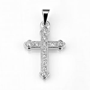 diamond orthodox cross small white gold