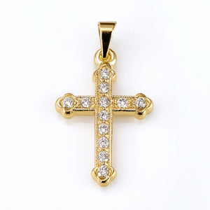 diamond orthodox cross small yellow gold