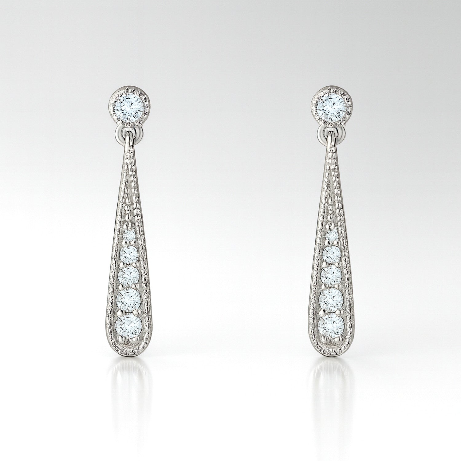 diamond teardrop drop earrings