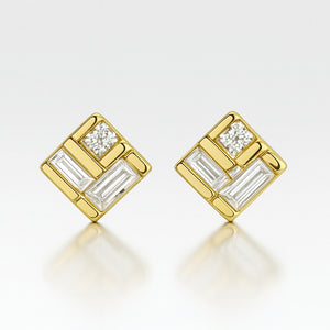 diamond stud earrings square