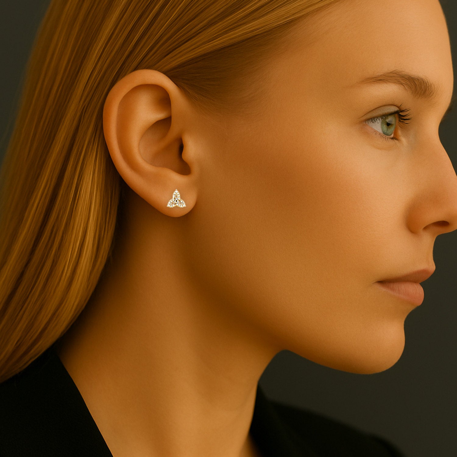 diamond stud earrings trinity knot