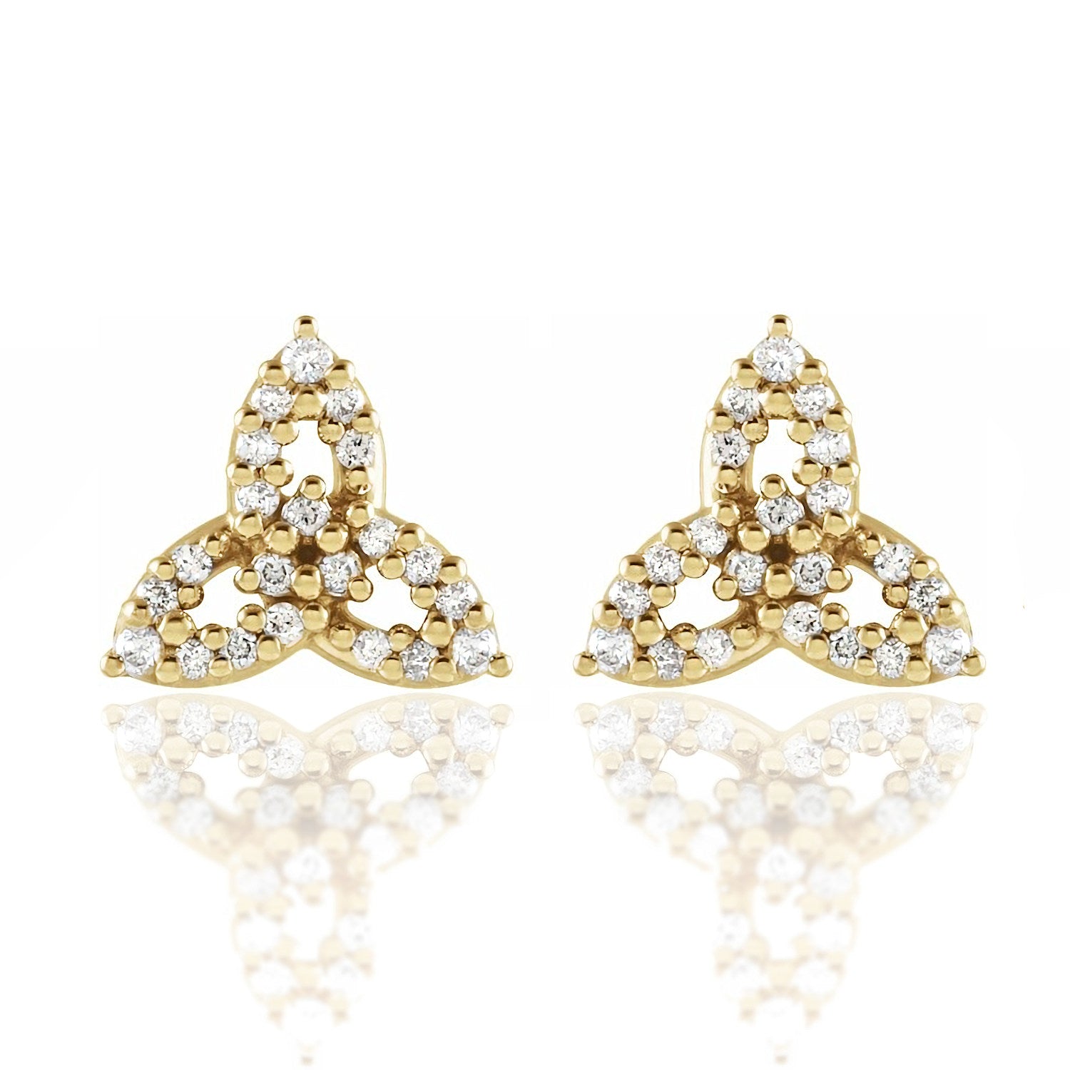 diamond stud earrings trinity knot