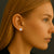 Diamond Stud Earrings with Vintage Inspired Floral Design on model