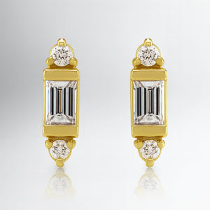 tiny diamond studs baguette