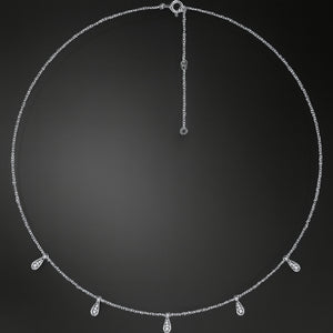 diamond teardrop station necklace