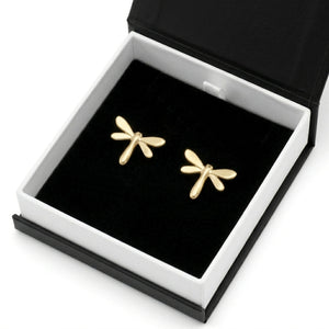 gold dragonfly studs earrings