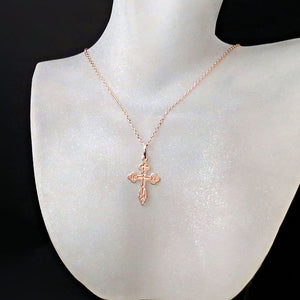 orthodox baptism cross in rose gold
