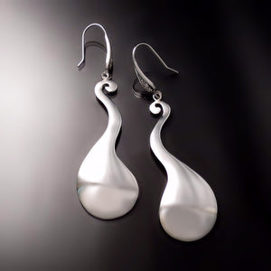 elegant long silver earrings