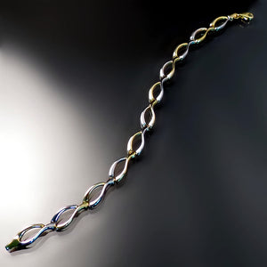 elegant modern two tone gold bracelet