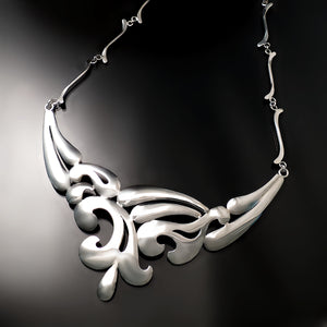 elegant unique silver statement necklace