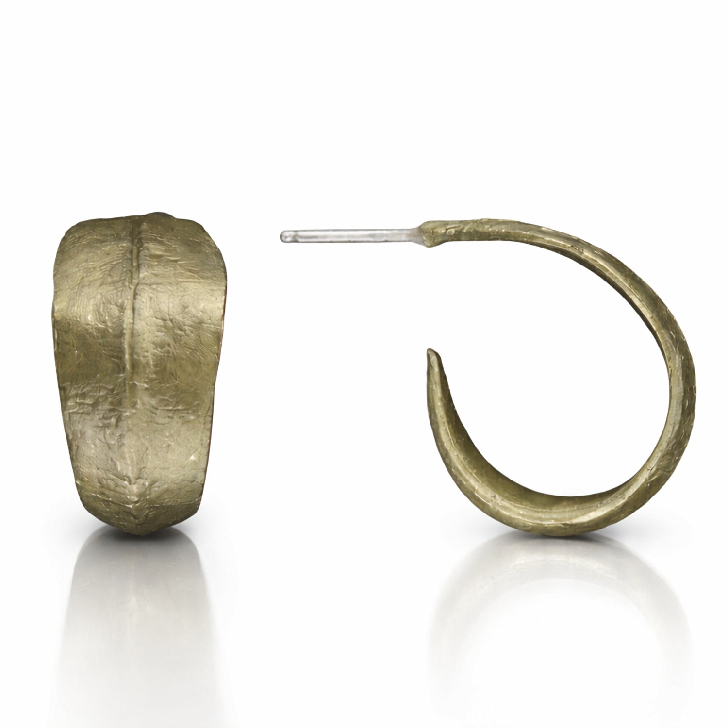 eucalyptus leaf hoop earrings